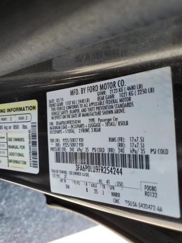 VIN 3FA6P0LU9FR254244 2015 Ford Fusion, Se Hybrid no.12