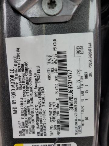 2017 FORD FUSION SE - 3FA6P0LU6HR374277