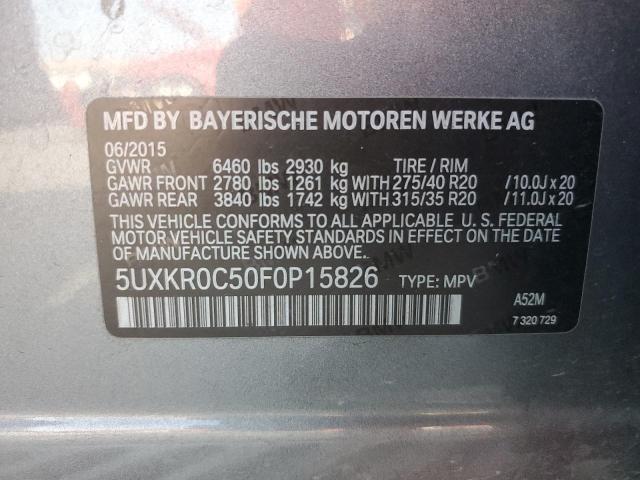 VIN 5UXKR0C50F0P15826 2015 BMW X5, Xdrive35I no.13