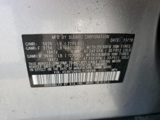 VIN 4S4BTGND6L3136099 2020 Subaru Outback, Limited Xt no.13