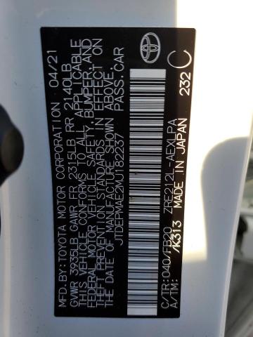 2021 TOYOTA COROLLA LE - JTDEPMAE2MJ182237