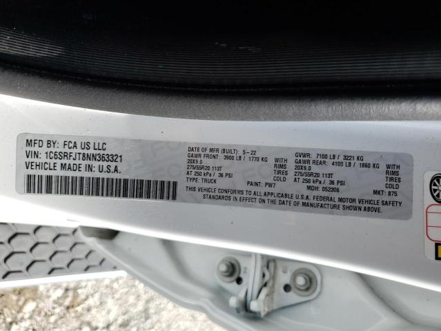 2022 RAM 1500 LARAM - 1C6SRFJT8NN363321