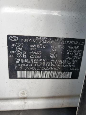 2019 HYUNDAI SANTA FE S - 5NMS2CAD0KH133026