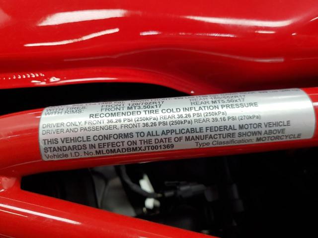 2018 DUCATI MONSTER 79 ML0MADBMXJT001369