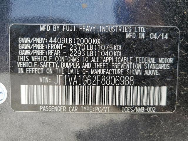 2015 SUBARU WRX LIMITE - JF1VA1G62F8806988