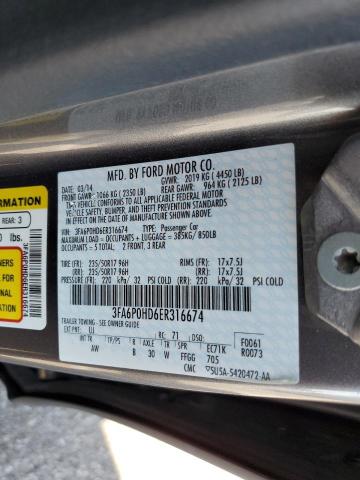 VIN 3FA6P0HD6ER316674 2014 Ford Fusion, SE no.12