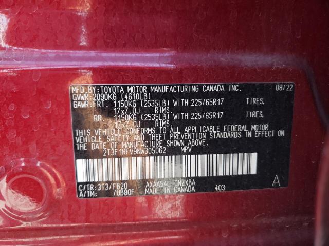 VIN 2T3F1RFV9NW305062 2022 Toyota RAV4, LE no.13