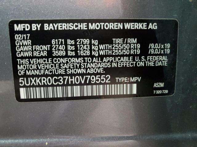 VIN 5UXKR0C37H0V79552 2017 BMW X5, Xdrive35I no.14