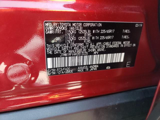 2019 TOYOTA RAV4 XLE JTMW1RFV4KD513035  68482134