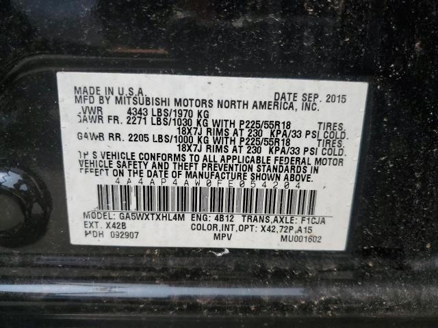 2015 MITSUBISHI OUTLANDER - 4A4AP4AW0FE054204