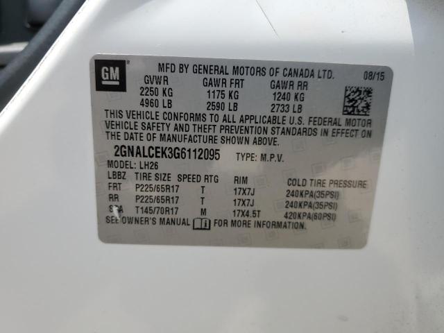 2016 CHEVROLET EQUINOX LT - 2GNALCEK3G6112095