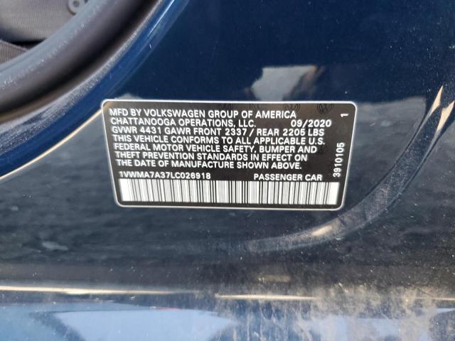 2020 VOLKSWAGEN PASSAT R-L - 1VWMA7A37LC026918