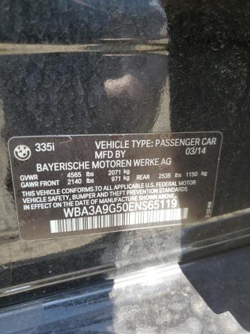 VIN WBA3A9G50ENS65119 2014 BMW 3 Series, 335 I no.12