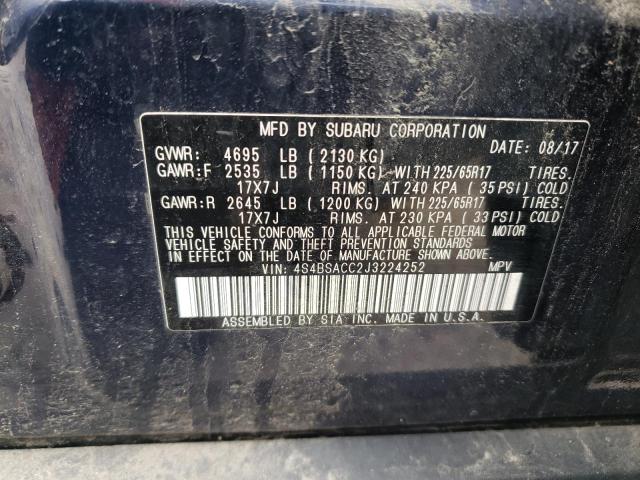 VIN 4S4BSACC2J3224252 2018 Subaru Outback, 2.5I Pre... no.13