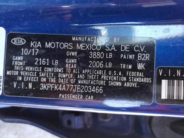 VIN 3KPFK4A77JE203466 2018 KIA Forte, LX no.12