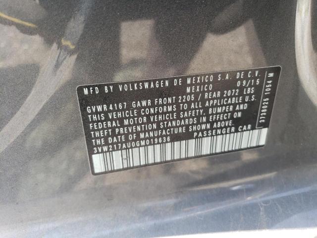 2016 VOLKSWAGEN 52 PORSCH 3VW217AU0GM019636