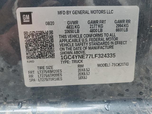 2020 CHEVROLET SILVERADO - 1GC4YNE77LF324335