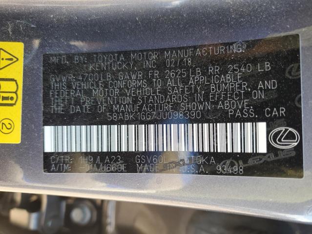 2018 LEXUS ES 350 - 58ABK1GG7JU098390
