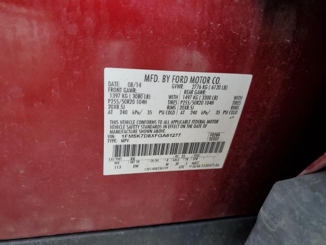 2015 FORD EXPLORER X - 1FM5K7D8XFGA61277