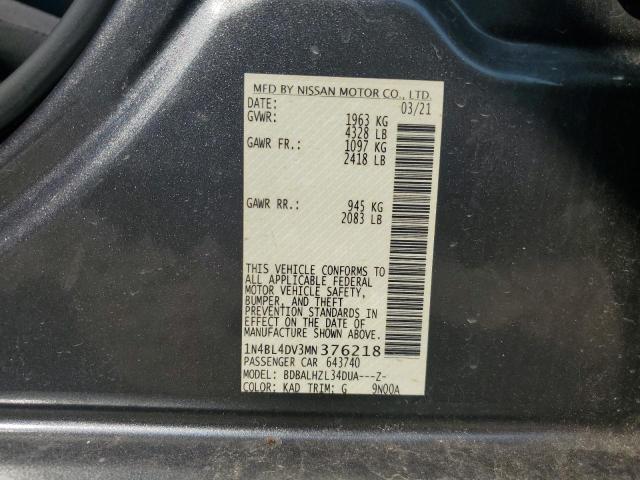 2021 NISSAN ALTIMA SV - 1N4BL4DV3MN376218