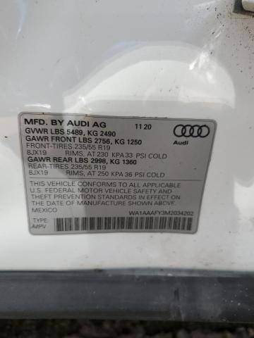 VIN WA1AAAFY3M2034202 2021 Audi Q5, Premium no.14