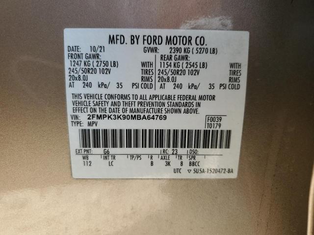 2021 FORD EDGE TITAN 2FMPK3K90MBA64769  67539964