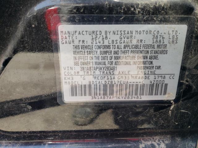 VIN 3N1AB7AP9KY283481 2019 NISSAN SENTRA no.12