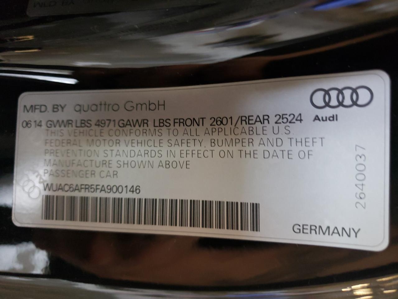 Lot #2893224816 2015 AUDI RS5