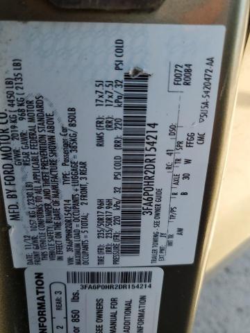 VIN 3FA6P0HR2DR154214 2013 Ford Fusion, SE no.12