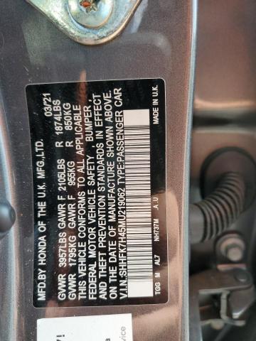 2021 HONDA CIVIC SPOR - SHHFK7H45MU219062