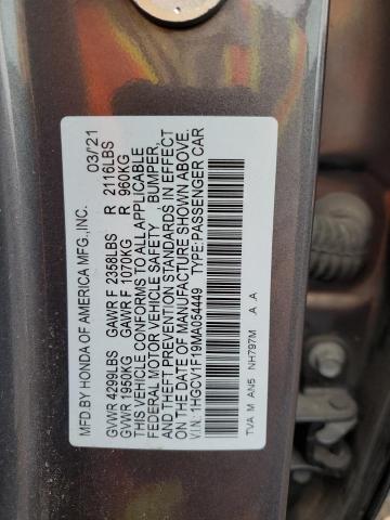 2021 HONDA ACCORD LX - 1HGCV1F19MA054449