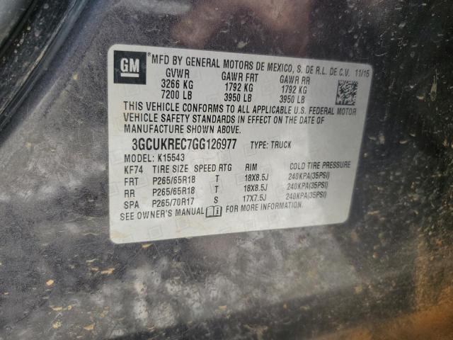 2016 CHEVROLET SILVERADO - 3GCUKREC7GG126977
