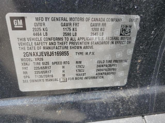 2018 CHEVROLET EQUINOX LT 2GNAXJEV8J6169855