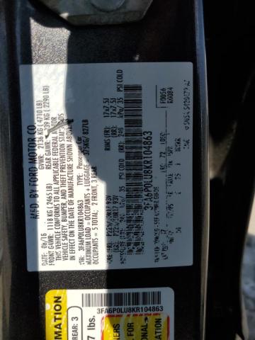 VIN 3FA6P0LU8KR104863 2019 Ford Fusion, SE no.13