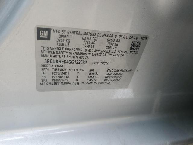 2016 CHEVROLET SILVERADO - 3GCUKREC4GG122689