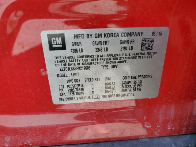 2015 CHEVROLET TRAX 1LT - KL7CJLSB3FB219605