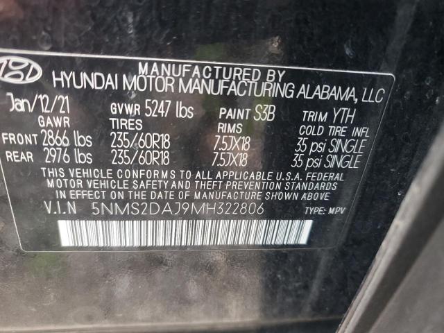 2021 HYUNDAI SANTA FE S 5NMS2DAJ9MH322806  68825134