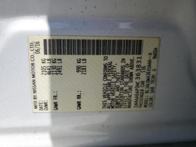 2017 NISSAN MAXIMA 3.5 - 1N4AA6AP3HC363831