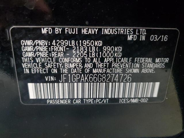 2016 SUBARU IMPREZA LI - JF1GPAK66G8274726