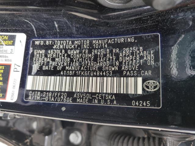 VIN 4T1BF1FK6FU484453 2015 Toyota Camry, LE no.12