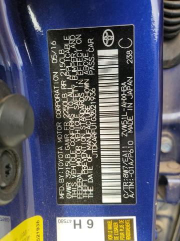 2016 TOYOTA PRIUS - JTDKARFU1G3521936