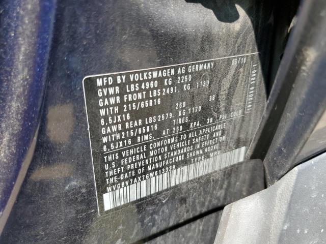 2016 VOLKSWAGEN TIGUAN S - WVGBV7AX7GW613329