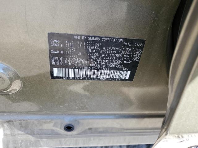 2021 SUBARU OUTBACK PR 4S4BTAFC3M3209546  69194134