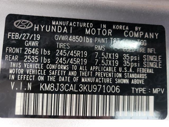 2019 HYUNDAI TUCSON LIM - KM8J3CAL3KU971006
