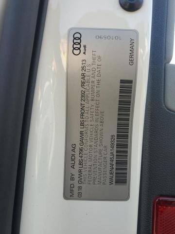 2018 AUDI A4 PREMIUM - WAUENAF45JA149326
