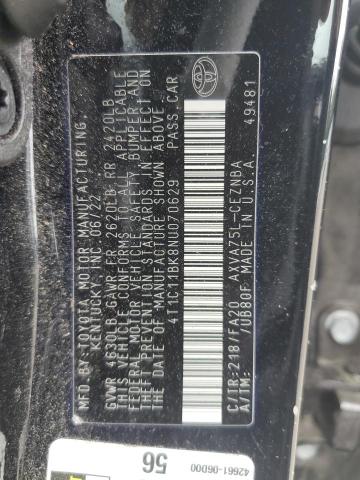 VIN 4T1C11BK8NU070629 2022 Toyota Camry, LE no.12