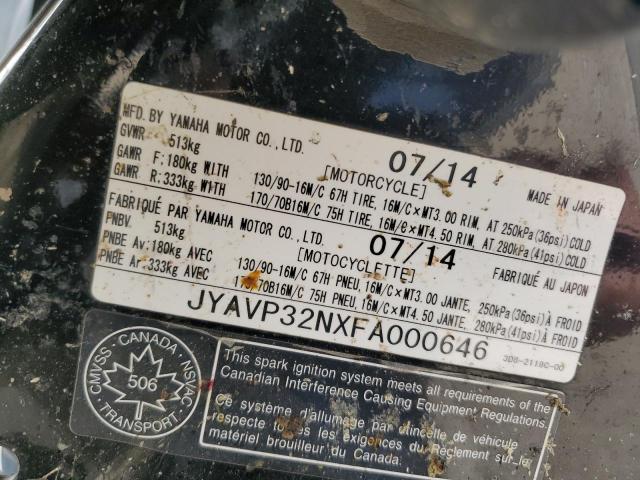 2015 YAMAHA XVS1300 CT - JYAVP32NXFA000646