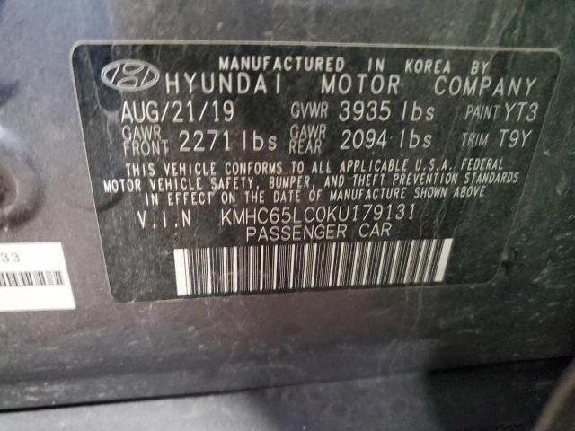 2019 HYUNDAI IONIQ BLUE - KMHC65LC0KU179131