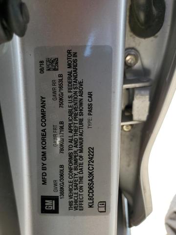 2019 CHEVROLET SPARK 1LT - KL8CD6SA3KC724222
