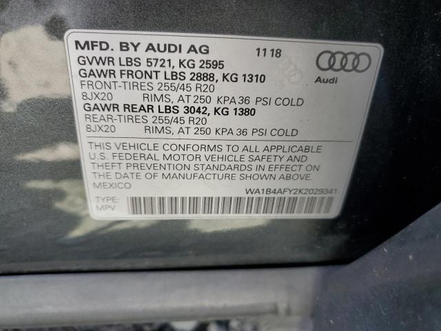 VIN WA1B4AFY2K2029341 2019 Audi SQ5, Premium Plus no.13